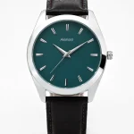 Alensso Sahib Series A166 Men’s Analog Watch – Emerald Green Dial & Black Leather Strap