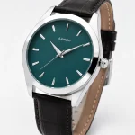 Alensso Sahib Series A166 Men’s Analog Watch – Emerald Green Dial & Black Leather Strap