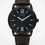 Alensso Sahib Series A157 Men’s Executive Watch Black Dial & Black Leather Strap