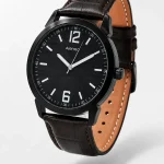 Alensso Sahib Series A157 Men’s Executive Watch Black Dial & Black Leather Strap