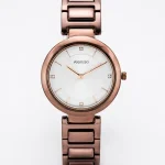 Alensso Signora A135 Women’s Quartz Watch White Dial & Coffee Metal Chain Strap