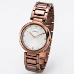 Alensso Signora A135 Women’s Quartz Watch White Dial & Coffee Metal Chain Strap