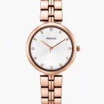 Alensso Signora A131 Women’s Fashion Watch – White Dial & Rose Gold-Tone Chain Strap