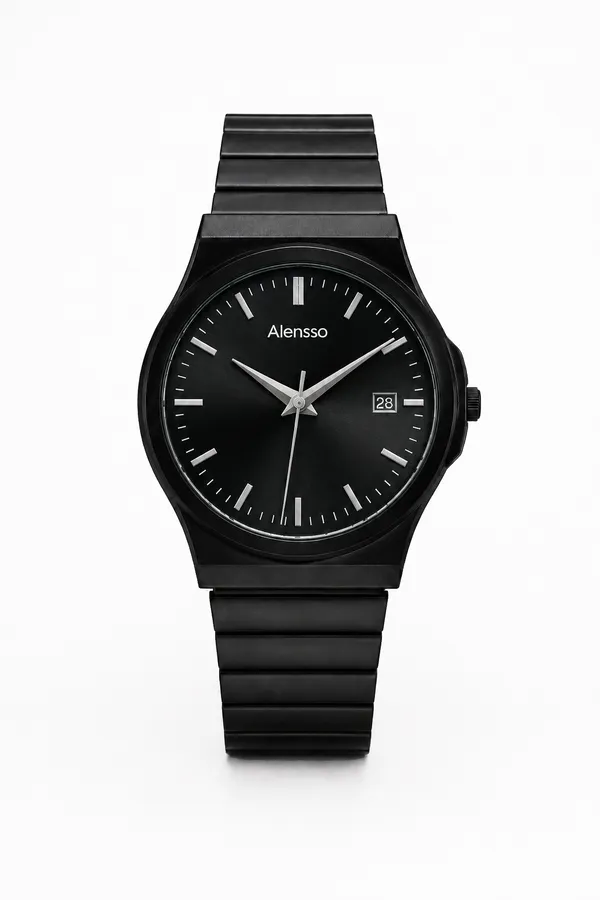 Alensso Signora A136 Women’s Analog Watch Black Dial & Black Metal Chain Strap