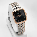 Alensso Signora A144 Women’s Fashion Watch Black Dial & Rose Gold-Silver Chain Strap