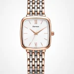 Alensso Signora A144 Women’s Fashion Watch White Dial & Rose Gold-Silver Chain Strap