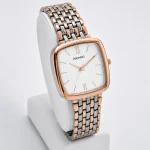 Alensso Signora A144 Women’s Fashion Watch White Dial & Rose Gold-Silver Chain Strap