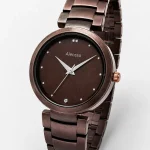Alensso Signora A146 Women’s Elegant Watch Coffee Dial & Matching Metal Chain Strap
