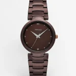 Alensso Signora A146 Women’s Elegant Watch Coffee Dial & Matching Metal Chain Strap
