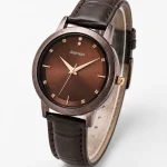 Alensso Signora A149 Women’s Elegant Watch  Coffee Dial & Coffee Leather Strap