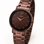Alensso Sahib Series A143 Men’s Analog Watch – Coffee Brown Dial & Coffee Metal Chain Strap