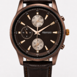 Alensso DQ7 A161 Men’s Analog Watch Coffee Dial & Coffee Leather Strap