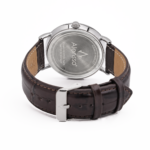 Alensso Sahib Series A155 Men’s Analog Watch White Dial & Coffee Leather Strap