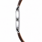 Alensso Sahib Series A155 Men’s Analog Watch White Dial & Coffee Leather Strap