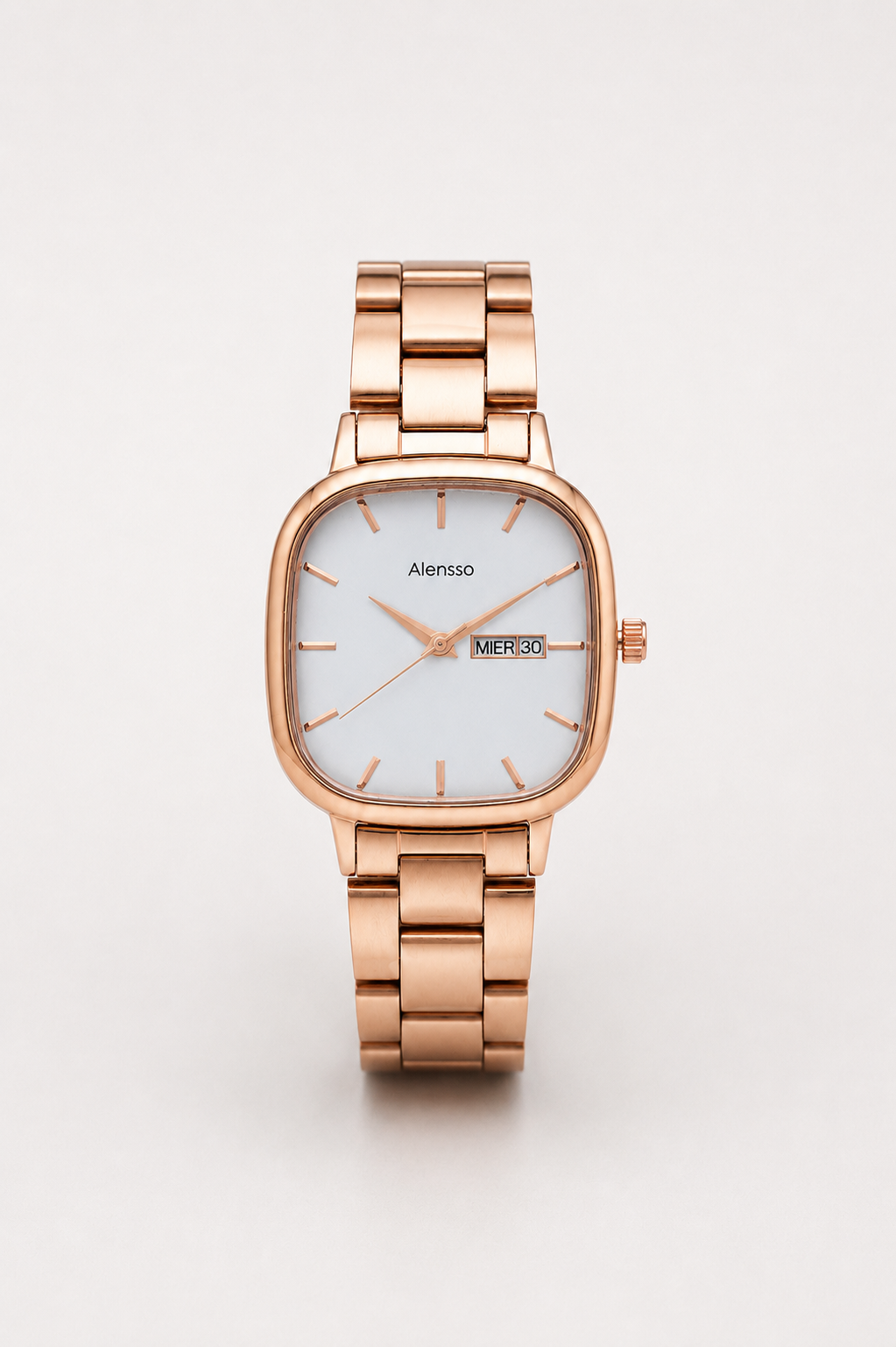 <span class="text-highlight">Alensso Signora A156 Women’s Analog Watch </span>White Dial & Rose Gold Chain Strap